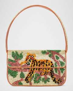 Sac à bandoulière brodé de perles fait main, motif damier floral bleu et blanc, sac à main perlé, fourre-tout – Direct Usine - Product Image 3
