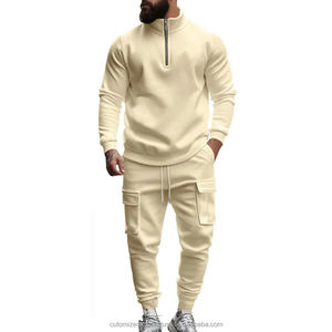 2025 nuevo cárdigan de algodón con capucha traje deportivo para hombres jóvenes ropa deportiva informal de moda con patrón sólido para primavera otoño - Product Image 2