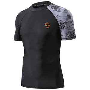 Camiseta Deportiva de Manga Corta para Hombre, Compresión Atlética, Transpirable, Ligera, Tejido que Absorbe la Humedad, para Gimnasio, Entrenamiento, Artes Marciales - Product Image 1