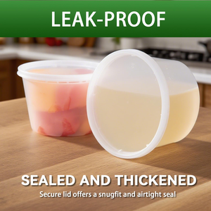 ฝาปิดภาชนะพลาสติกขนาด 16 ออนซ์ สำหรับใส่อาหาร ซุป อาหารสำเร็จรูป ปลอดสาร BPA ซ้อนกันได้ ป้องกันการรั่วซึม ใช้กับไมโครเวฟ/ช่องแช่แข็งได้ ทันสมัย - Product Image 2