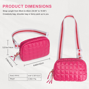 Quilted Rose Small Puffy Fanny <b>Pack</b> for Women Adjustable Strap Puffer <b>Bag</b> for Running Traveling Hiking Workout Sports Mini <b>Bag</b> - Product Image 3