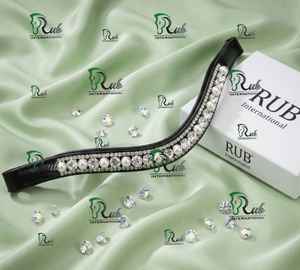 Correa de Cuero Artesanal Personalizable de Lujo Rub International con Cristales Brillantes AB para Caballo, Equipo de Exhibición Ecuestre - Product Image 4
