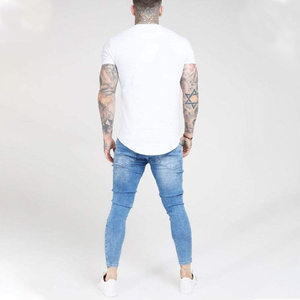 Pantalones vaqueros ajustados para hombre 2024, diseño liso rasgado, de algodón ligero, cintura media, talla grande, venta al por mayor, de fábrica pakistaní - Product Image 3