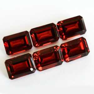 Pierre précieuse naturelle grenat rouge octogonal facetté, pierre brute pour la fabrication de bijoux, fournisseur en gros Zubeda Gems du Rajasthan, 20 carats - Product Image 3