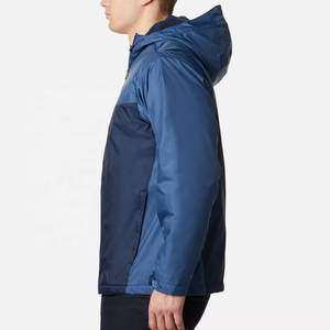Wholesale <b>Men's</b> Waterproof Windbreaker <b>Jacket</b> Lightweight Hooded Outdoor Sport Coat Color Block Casual <b>Rain</b> <b>Jacket</b> for Hiking - Product Image 3