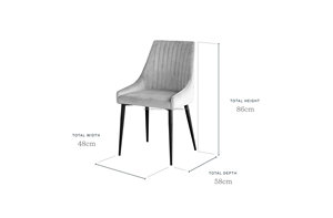 Chaise de salle à manger en velours moka minimaliste moderne ARDENA ADC-069 maison appartement bureau bar école villa meubles en métal - Product Image 5