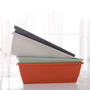 1 Set Balcony Plant Vegetable Flower <strong>Planter</strong> with Tray and Rack <strong>Plastic</strong> Outdoor Rectangular Hanging Long Flower Pot <strong>Trough</strong> - Product Image 5