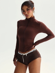 New Style 2026 Fashion Spandex Long Sleeve Breathable Lightweight Yoga <b>Jacket</b> <b>Workout</b> Gym Clothing - Product Image 6