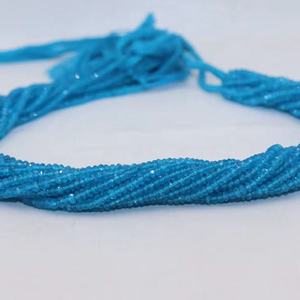 Perles naturelles en apatite néon AAA, forme ronde, 3,5-4 mm, brins de 16 pouces pour la fabrication de bijoux à prix de gros - Product Image 6