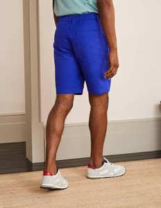 Shorts en coton bleu uni pour homme avec poches, fermeture boutonnée, décontracté, taille mi-haute - Product Image 3