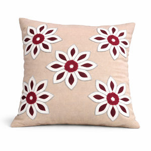 Housse de coussin décorative brodée florale en coton premium pour canapé, salon, décoration intérieure – Vente en gros - Product Image 1