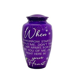 <b>Large</b> Handcrafted Purple Cremation <b>Urn</b> Adult Funeral Memorial <b>Urn</b> for Human Ashes 10 Inch Design OEM ODM Factory - Product Image 1