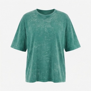 Service OEM, T-shirt femme délavé à l'acide de qualité supérieure, logo personnalisé, écologique, respirant, séchage rapide, T-shirt femme délavé à l'acide sur mesure - Product Image 1