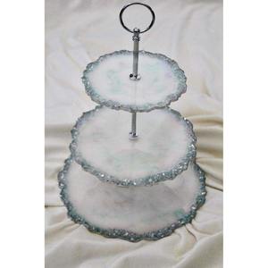 Soporte para Pastel de Resina Hecho a Mano, Elegante Bandeja para Exhibir Postres, Cupcakes, Muffins, para Bodas, Fiestas y Servir en Casa con Estilo - Product Image 6