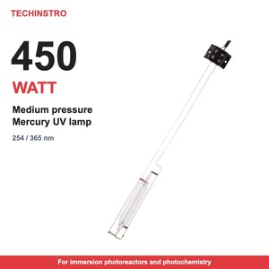 หลอดยูวีปรอทแรงดันปานกลาง 450W แบบจุ่ม 254 365 นาโนเมตร สำหรับโฟโตเคมีและโฟโตคลอเรชั่น - Product Image 1
