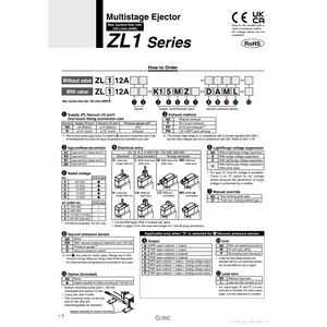 SMC Pneumatics Eyector multietapa Equipo de generación de gas de la ZL112A-K15MOZ-GN - Product Image 2
