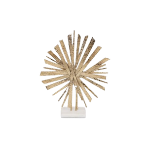 Décoration de table moderne en aluminium moulé, feuille de designer haut de gamme plaquée or, pièce maîtresse pour la décoration intérieure, accents décoratifs - Product Image 6