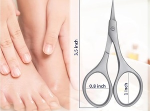 Safety Point High Quality Stainless Steel Beauty Manicure <b>Cuticle</b> <b>Scissors</b> Curved Nail Art Tools Right-Handed Straight Blade - Product Image 2