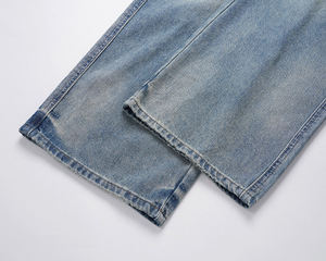 Jean en denim pour homme personnalisé 14 OZ, coupe bootcut, délavé effet vintage Whisker Monkey, respirant, couleur unie, écologique, séchage rapide, vente en gros - Product Image 6