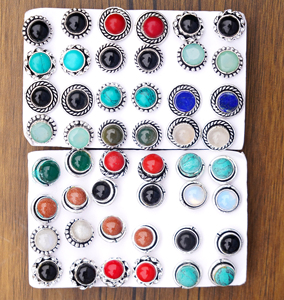 Natural Gemstone Assorted <b>Stud</b> Earrings 925 Sterling Mix Stone <b>Silver</b> Fine <b>Studs</b> For Women Wholesale - Product Image 6
