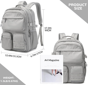 Mochila Escolar Impermeable de Moda, 20-36L, con Forro de Nailon, Bolsillos Multifuncionales, para Laptop de 15.6 Pulgadas, para Adolescentes, Universidad y Viajes - Product Image 2