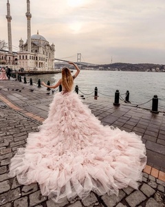 Nouvelle arrivée robes longues volantes pour Photoshoot | Robe longue train pour femmes - Product Image 6
