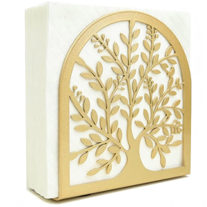 Porte-serviettes vertical |   Support à serviettes en papier en fil métallique floral finition laiton antique - Product Image 5