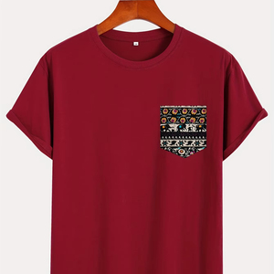 เสื้อยืดผ้าฝ้ายแท้ 100% แบบสั่งทำพิเศษ พร้อมกระเป๋าพิมพ์ลาย |   เสื้อยืดลำลองแขนสั้นผู้ชาย |   ผู้ผลิตผ้าปัก OEM และผ้าเนื้อนุ่ม 230 กรัม - Product Image 4