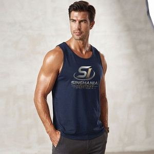 Camiseta sin mangas para hombre, elegante, de talla grande, transpirable, de secado rápido, cómoda, de punto, de poliéster/algodón, estilo urbano, lista para el gimnasio, informal - Product Image 6