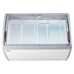 Vetrina Espositiva Commerciale per Gelato da 12,8 Cu.ft con Coperchio in Vetro Mobile e Congelatore Profondo per Uso Ristorazione - Product Image 1