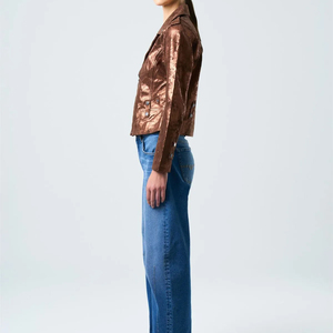 Veste en cuir de mouton pour femmes de qualité supérieure en gros, entièrement personnalisable, couleur unie, respirante - Product Image 2