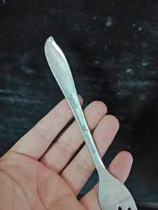 Vintage Silver Plated Serving <b>Forks</b>, French White Metal Cutlery, Tableware <b>Forks</b>, Unique silver plate <b>forks</b>, Sardine <b>Fork</b> Ornate - Product Image 2