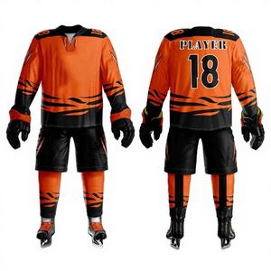 Uniforme de hockey sur glace respirant en maille à séchage rapide 100% polyester pour hommes, impression numérique, sangle réglable, nom d'équipe personnalisable - Product Image 1