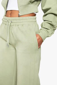 Premium Design Custom <b>Oversize</b> Joggers Women's Pants & Trousers Women's Fleece <b>Sweatpants</b> Wholesale OEM Women's Wide Leg Joggers - Product Image 6