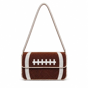 Sac bandoulière de tennis vert et jaune, sac à main de sport tendance pour femmes et filles - Product Image 3