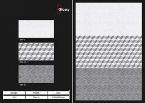กระเบื้องบุผนังเซรามิกดีไซน์เนอร์พรีเมียม ขนาด 300x600 มม. ผิวมันเงา 30x60 ซม. สำหรับตกแต่งภายในสไตล์โมเดิร์น เหมาะสำหรับห้องน้ำและห้องครัว - Product Image 2