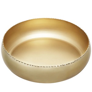 Bol décoratif rond doré, idéal pour l'affichage d'œufs décoratifs, les arrangements floraux flottants, la décoration d'événements et de fêtes, en provenance d'Inde. - Product Image 1