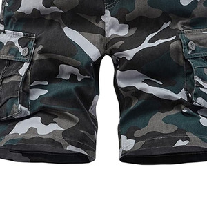 <b>Men's</b> Camouflage <b>Cargo</b> <b>Shorts</b> Mid Waist Button Fly Breathable Cotton Bermuda <b>Shorts</b> With Pockets Casual Style - Product Image 3