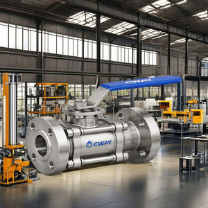 Válvula de Acero Inoxidable de Alta Calidad, Diseño de 3 Piezas, Accionamiento por Palanca, Pasante Completo, Extremo con Brida, para Suministro y Tratamiento de Agua, Manual - Product Image 2