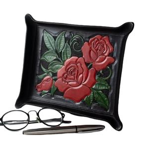 Artisan Handcrafted Leather Serving Platter with <b>Fish</b> Shape Hand Tooled Fusion Design for Home Decor - Product Image 3