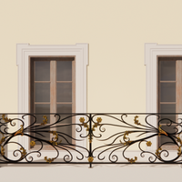Barandillas de Balcón de Hierro Forjado Elegantes para Exteriores, Balaustrada Decorativa de Hierro para Arquitectura Moderna y Clásica