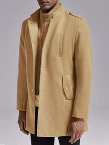Elegant <b>Men's</b> <b>Wool</b> Blend Trench Coat Winter Jacket Warm Long <b>Overcoat</b> <b>for</b> Autumn Streetwear Casual & Formal Outerwear Wholesale - Product Image 2