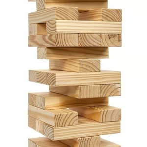 Juego de Torre de Bloques de Madera con Esquinas Cuadradas, Juego de Mesa Educativo de Destreza para Diversión Familiar, 2 Jugadores - Product Image 2