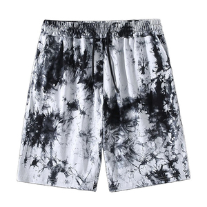 Shorts tie-dye pour homme, vêtements d'été pour activités de plein air et de gym, avec poches, style décontracté, 100% coton. - Product Image 1