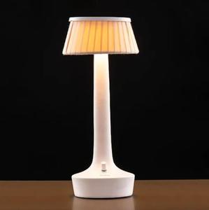 Minimalist White Plastic Table Lamp with Yellow Paper Drum Shade Warm White LED <b>Light</b> for Bedroom Decorative <b>Lighting</b> - Product Image 3