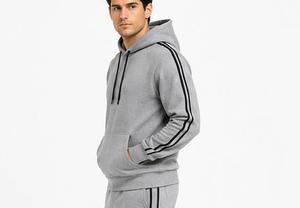 Sweat-shirt à capuche pour homme 100% coton molletonné coupe classique dégradé de couleurs décontracté avec poche impression numérique écologique pour l'automne - Product Image 4