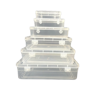 Multipurpose Brass Rectangular <b>Stackable</b> Classic Design Wedding <b>Storage</b> <b>Container</b> Box Combo Transparent Boxes for Jewellery - Product Image 6