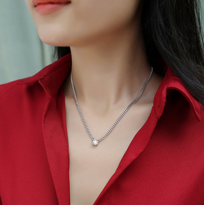 Collar de Plata de Ley 925 con Moissanita, Cadena de Lujo para Mujer, Joyería Elegante y Sencilla, Regalo - Product Image 2