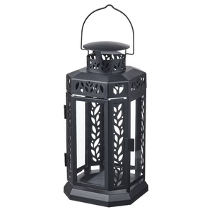 Wholesale <b>Black</b> Metal Moroccan Candle Holder <b>Lanterns</b> for Tabletop and Hanging Decorations - Product Image 6