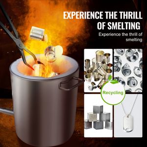 Fourneau de fusion au propane 6KG, nouveau kit de four à grande capacité avec crochets de four et creuset pour forge de métal, en acier inoxydable noir - Product Image 2